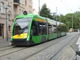 Poznań tram line 16 with low-floor articulated tram 555 at Wrocławska (2024)