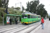 Poznań tram line 9 with articulated tram 606 at Wielkopolska (2009)