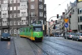 Poznań tram line 9 with articulated tram 802 on Pl. Wiosny Ludow (2009)