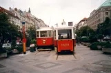 Prague railcar 2077 on Václavské Náměstí, Café Tramvaj (2001)