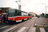 Prague tram line 12 with railcar 8627 at Nádraźi Hološocvice (2001)