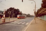 Prague tram line 19 with railcar 8042 on Sokolovská (1983)