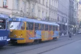 Prague tram line 22 with railcar 7147 at Národní třída (2005)