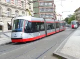 Prague tram line 3 with low-floor articulated tram 9119 at Palackého náměstí (2024)