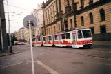 Prague tram line 9 with articulated tram 9031 on Senovážné Náměsti (2001)
