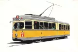Prescription envelope: Copenhagen tram line 2 with articulated tram 806 (1993)