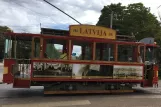 Riga tourist line Rīga Retro Tram with museum tram 1901 at 13.janvāra iela (2018)