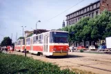 Riga tram line 2 with articulated tram 3-247 at Grēcinieku iela (1992)