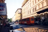 Rome tram line 19 with articulated tram 7077 on Via Ottaviano (1991)