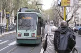 Rome tram line 19 with low-floor articulated tram 9012 at Liegi (Bellini) (2010)