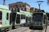 Rome tram line 19 with low-floor articulated tram 9026 at Risorgimento S.Pietro (2010)
