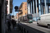 Rome tram line 19 with low-floor articulated tram 9104 on Via dei Reti (2010)