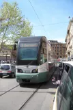 Rome tram line 19 with low-floor articulated tram 9105 at Risorgimento S.Pietro front view (2010)