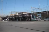 Rome tram line 19 with low-floor articulated tram 9107 near Porta Maggiore (2010)