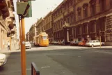 Rome tram line 5 with articulated tram 7053 at Termini Farini (1982)
