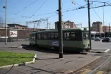 Rome tram line 5 with articulated tram 7071 near Porta Maggiore (2010)