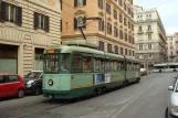 Rome tram line 5 with articulated tram 7077 at Termini Farini (2016)