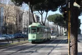 Rome tram line 5 with articulated tram 7107 on Via Prenestina (2009)