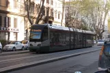 Rome tram line 8 with low-floor articulated tram 9103 near Trastevere / Min Istruzione Viale Trastevere (2010)