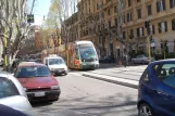 Rome tram line 8 with low-floor articulated tram 9240 close by Belli (2010)