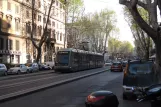 Rome tram line 8 with low-floor articulated tram 9250 on Viale Trastevere (2010)