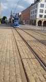 Rostock extra line 2 with low-floor articulated tram 689 on Neuer Markt (2022)