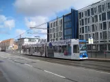 Rostock extra line 4 with low-floor articulated tram 651 at Steintor IHK (2015)