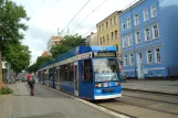 Rostock extra line 4 with low-floor articulated tram 652 at Kabutzenhof (2011)