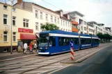 Rostock extra line 4 with low-floor articulated tram 658 at Kabutzenhof (2001)
