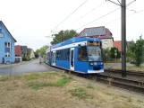 Rostock low-floor articulated tram 685 at Krischanweg (2023)