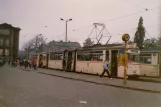 Rostock tram line 11 with articulated tram 701 at Hauptbahnhof (Konrad-Adenauer-Platz) (1987)