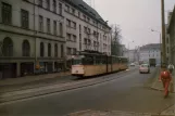 Rostock tram line 12 on Friedrich-Engels-Platz (1987)