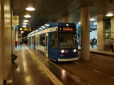 Rostock tram line 5 with low-floor articulated tram 674 at Hauptbahnhof (2010)