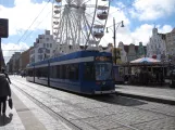 Rostock tram line 6 with low-floor articulated tram 681 at Neuer Markt (2015)