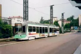 Saint-Étienne tram line T3 with low-floor articulated tram 930 at Bellevue (2007)