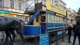 Saint Petersburg horse tram 141 in front of Metro Vasileostrovskaya (2017)