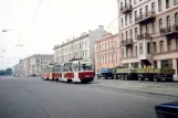 Saint Petersburg tram line 10 with railcar 4576 on Ligovskij Propekt (1992)