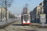 Saint Petersburg tram line 29 with railcar 1350 on Moskowskaya Prospekt (2012)