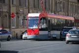Saint Petersburg tram line 3 with railcar 7512 on Botkinskaya Ulitsa (2018)