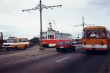 Saint Petersburg tram line 34 with railcar 6571 on Troitskiy most (1992)