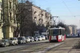 Saint Petersburg tram line 45 with railcar 1409 on Ulica Blagodatnaja (2012)
