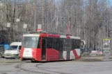 Saint Petersburg tram line 45 with railcar 1409 on Uliza Calova (2012)