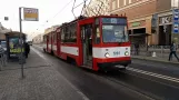 Saint Petersburg tram line 49 with articulated tram 1081 at Ligovskiy prospekt (2017)