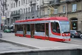 Saint Petersburg tram line 6 with railcar 3709 at Vvedenskaya St (2018)