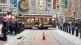 San Francisco cable car Powell-Hyde with cable car 21 at Powell & Market (2019)