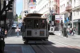 San Francisco cable car Powell-Mason with cable car 21 on Powell Street, front view (2010)