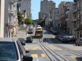San Francisco cable car Powell-Mason with cable car 4 on Mason Street (2009)