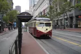 San Francisco F-Market & Wharves with railcar 1007 at Market Street & 4th Street (2010)