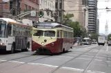 San Francisco F-Market & Wharves with railcar 1007 near Market & Battery (2010)