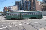 San Francisco F-Market & Wharves with railcar 1053 in the intersection The Embarcadero/Don Chee Way (2010)